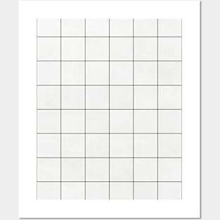 Large Grid Pattern - White Posters and Art